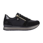 Zwarte Casual Gesloten Sneakers voor Dames Remonte , Black , Dames