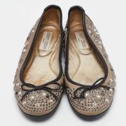 Pre-owned Leather flats Jimmy Choo Pre-owned , Black , Dames