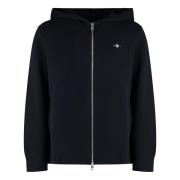 Katoenen Full Zip Hoodie met Zakken Gant , Black , Heren