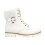 Witte Casual Enkellaarsjes voor Dames Remonte , White , Dames