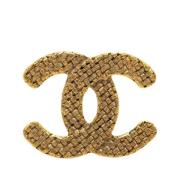 Pre-owned Metal brooches Chanel Vintage , Yellow , Dames