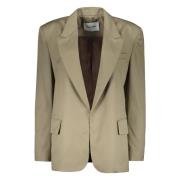 Klassieke wollen blazer met reverskraag LOW Classic , Green , Dames