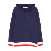 Blauw Logo Sweatshirt met Geribbelde Details Golden Goose , Blue , Her...