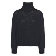 Zwarte Dolcevita Sweaters Roberto Collina , Black , Dames