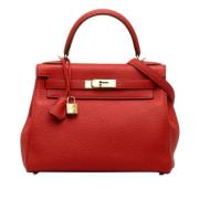 Pre-owned Leather handbags Hermès Vintage , Red , Dames