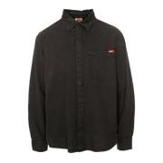 Flanellen overshirt met knoopkraag Deus Ex Machina , Gray , Heren