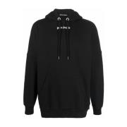 Logo-print Hoodie in Zwart en Wit Palm Angels , Black , Heren