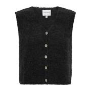 Alpaca Wol Zwart Vest American Dreams , Black , Dames