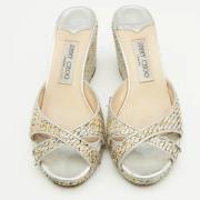 Pre-owned Leather sandals Jimmy Choo Pre-owned , Gray , Dames