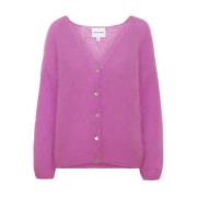 Paarse Mohair Cardigan met Knoopdetails American Dreams , Purple , Dam...