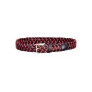 Rode Leren Riem met Metalen Gesp Gant , Red , Heren