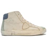 Vintage Militaire Hoge Top Sneakers Philippe Model , Beige , Heren