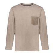 Katoenen Longsleeve T-shirt met Zak John Elliott , Beige , Heren