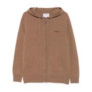 Beige Wollen Hoodie met Logo MC2 Saint Barth , Beige , Heren