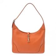 Pre-owned Leather shoulder-bags Hermès Vintage , Orange , Dames