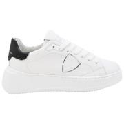 Lage Tempel Sneakers in Wit/Zwart Philippe Model , White , Dames