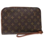 Pre-owned Canvas clutches Louis Vuitton Vintage , Brown , Dames