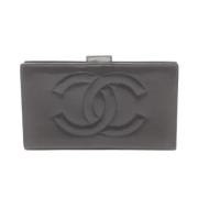 Pre-owned Leather wallets Chanel Vintage , Black , Dames