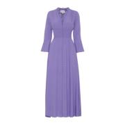 Lila Smock Taille Jurk met Uitsnijding American Dreams , Purple , Dame...