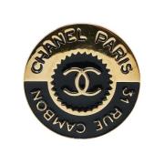 Pre-owned Metal brooches Chanel Vintage , Black , Dames