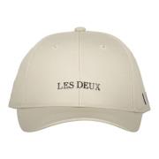 Katoenen Baseball Cap met Front Logo Les Deux , Beige , Heren