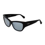 Dames Cat Eye Spiegelende Zonnebril Max Mara , Black , Dames