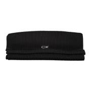 Zwarte Heren Sjaal Geborduurd Logo Calvin Klein , Black , Heren