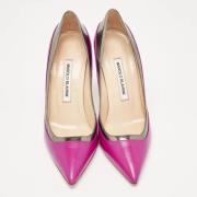 Pre-owned Leather heels Manolo Blahnik Pre-owned , Purple , Dames