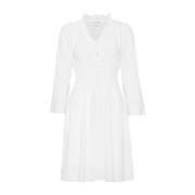 Korte Witte Smock Taille Jurk American Dreams , White , Dames