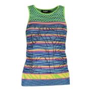 Groene tanktop met brede schouders en ronde hals Desigual , Green , Da...