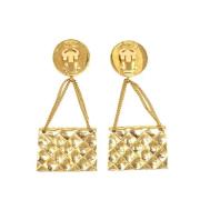 Pre-owned Metal earrings Chanel Vintage , Yellow , Dames