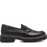 Zwarte Leren Casual Loafers Tamaris , Black , Dames