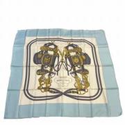 Pre-owned Silk scarves Hermès Vintage , Blue , Dames