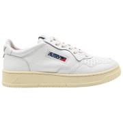 Lage Man Struisvogel Leren Sneakers Wit Autry , White , Heren