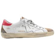 Superstar White Brown Red Sneakers Golden Goose , White , Heren