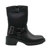 Zwarte Leren Laarzen Braccialini , Black , Dames