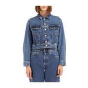 Vintage Stone Wash Denim Jacket Replay , Blue , Dames