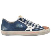 Blauwe Jeans Witte Ster Sneakers Golden Goose , Blue , Dames