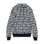 Logo Print Hoodie Versace Jeans Couture , Black , Heren