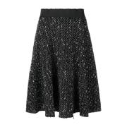 Geplooide Gebreide Rok Zwart Wit Dolce & Gabbana , Black , Dames