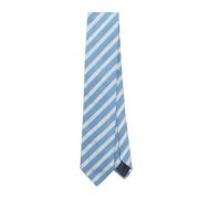 Navy Blue Grey Band Tie Lanvin , Multicolor , Heren