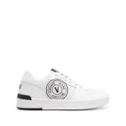 Witte Sneakers met Logo Patch Versace Jeans Couture , White , Heren