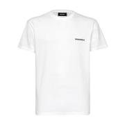 Grafische Print Ronde Hals T-shirt Dsquared2 , White , Heren