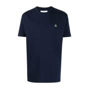 Blauw Jersey Orb Logo T-shirt Vivienne Westwood , Blue , Heren