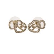 Pre-owned Fabric earrings Chanel Vintage , Yellow , Dames