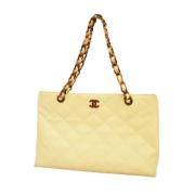 Pre-owned Leather chanel-bags Chanel Vintage , Beige , Dames