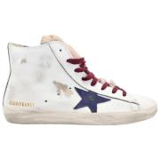 Witte Paarse Ster Shearling Sneakers Golden Goose , White , Dames