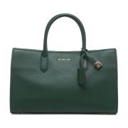 Stijlvolle Leren Handtas met Logodetails Michael Kors , Green , Dames