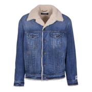 Teddy Denim Jack met Logoknopen Dolce & Gabbana , Blue , Heren