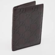 Pre-owned Leather wallets Gucci Vintage , Brown , Dames